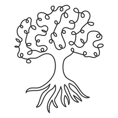 earth simple tree nature continuous line