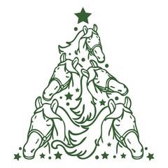 Fototapeta premium horse christmas tree