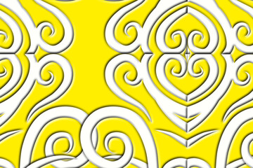 paper cut Beautiful classic design colourful background with flower leaf line art pattern of indonesian culture traditional batik	