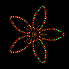 fleur imaginaire et  lumineuse &agrave; cinq p&eacute;tales