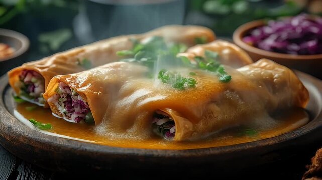 Delicious Spring Rolls - A Culinary Delight with Fresh Ingredients.