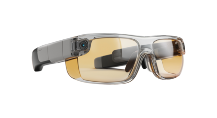 realistic smart glasses augmented reality virtual headset technology innovation isolated on transparent background, png