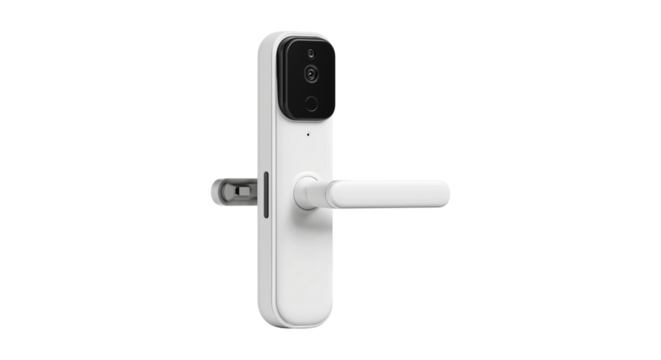 realistic smart door lock keypad security digital home access isolated on transparent background, png