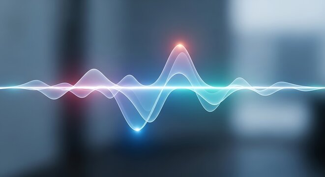 Digital Sound Waveform Visualization in Futuristic Style with Vibrant Colors