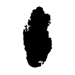 Qatar country map silhouette vector illustration