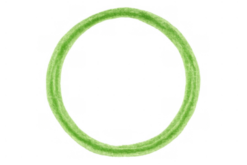 Green hand-drawn circle representing a highlight, frame, or marking, isolated on a transparent background