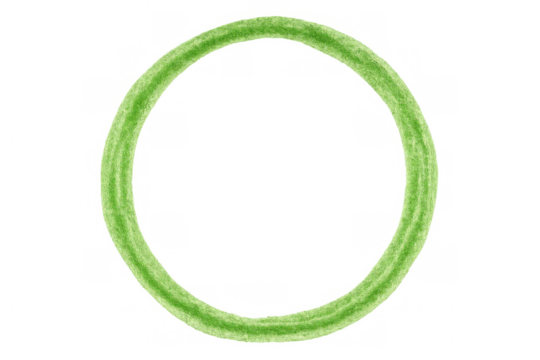 Green hand-drawn circle representing a highlight, frame, or marking, isolated on a transparent background