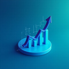 business graph with arrow on top