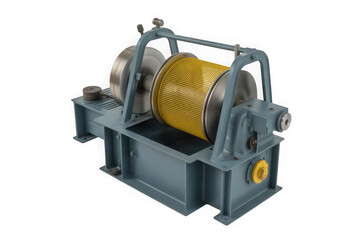 Industrial drum tumbler for material processing and finishing isolated on transparent background