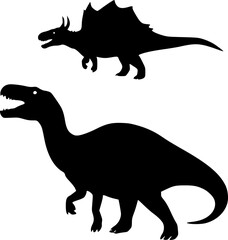 Wild dinosaur silhouette illustration for adventure and fantasy design