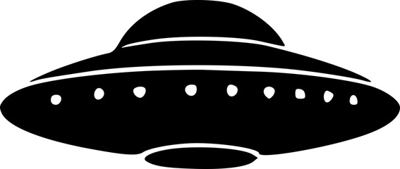 Flying saucer silhouette vector for science fiction and outer space artwork © Mom