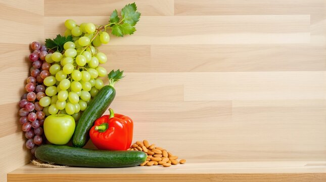 Fresh Fruits and Vegetables Healthy Food Arrangement
