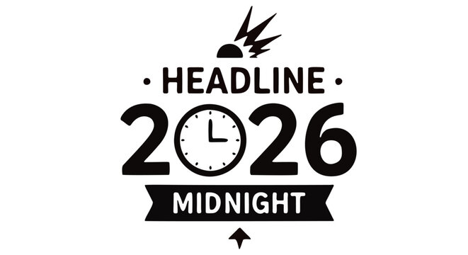 Headline 2026 Midnight Celebration Countdown Clock.