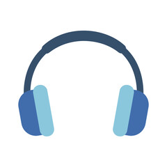 Blue headphones illustration for music and audio listening