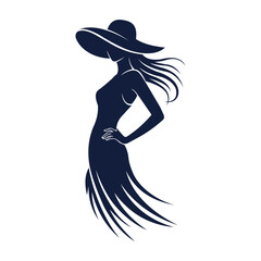 Silhouette of a woman in a hat