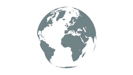Stylized grey outline of the Earth globe on a black background world planet Premium PNG Icon Set – Flat, Minimal & Transparent Icons for Any Project