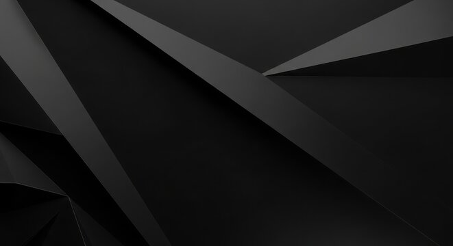Modern dark black background abstract geometric background with sharp lines and shadows creating a sophisticated, minimalist design ideal for technology or luxury brands.