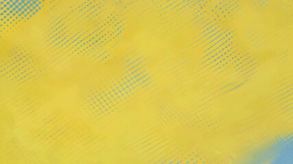 Textured abstract background with blue and yellow halftone dots and grunge brush strokes. Retro comic book or pop art style motion graphic. - Powered by Adobe