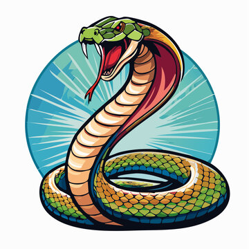 Schlange - Comic Cartoon STil