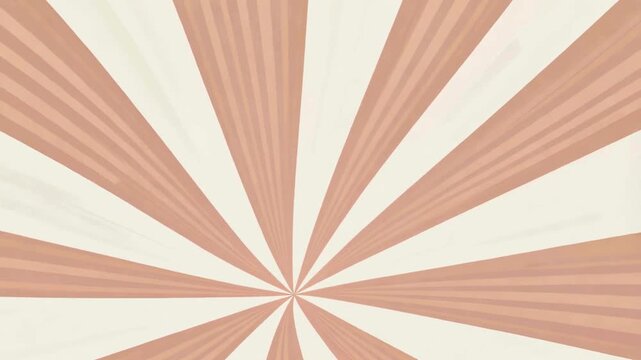 Rotating vintage beige and brown sunburst rays with an old paper texture. Retro anime speed lines or classic circus background loop.
