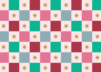 カラフルなクリスマス背景素材 キラキラ タイルチェック