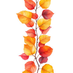 Autumnal Leaves Elegance: A delicate display of autumn leaves, showcasing vibrant shades of red and yellow, elegantly arranged on slender branches. Capturing the exquisite beauty of fall foliage.