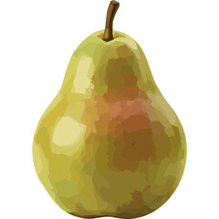 Soft Colored Pear Vector Icon with Transparent Background