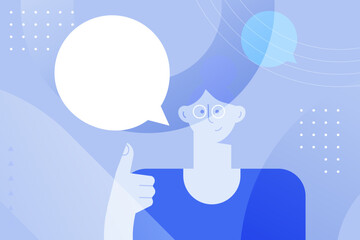 Portrait of a friendly healthcare assistant offering advice and speaking with a patient. Nurse, healthcare expert. Medical worker. Abstract flat vector illustration for web banner, social media posts