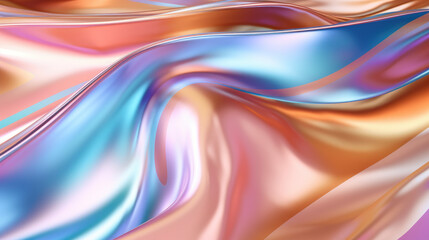 Flowing Metallic Fabric – Shiny Silver and Chrome Texture