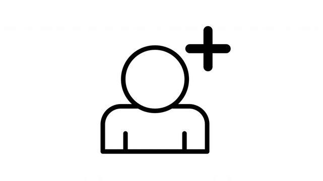 add account icon animation for new contacts or connections on websites, online profiles, and professional networking platforms.