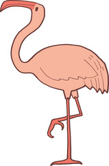 Obraz premium Illustration of a Pink Flamingo Standing