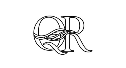 Elegant QR Lettermark Logo with Flowing Lines for Modern Branding Aesthetic and Design