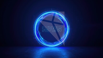 Abstract Blue Neon Halo with Vibrant Swirling Pattern