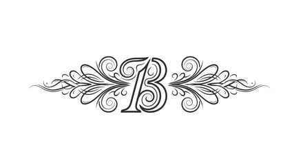 Elegant number thirteen with swirling filigree design for decorative embellishments