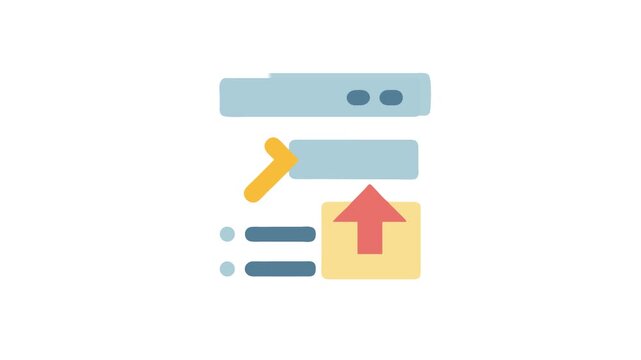 Flat icon illustrating data migration or file transfer process
