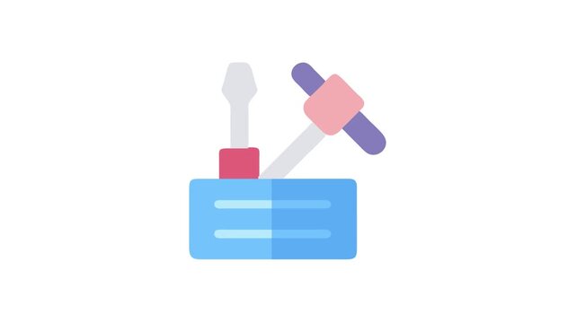 Minimalistic toolbox icon featuring screwdriver and crosshead wrench