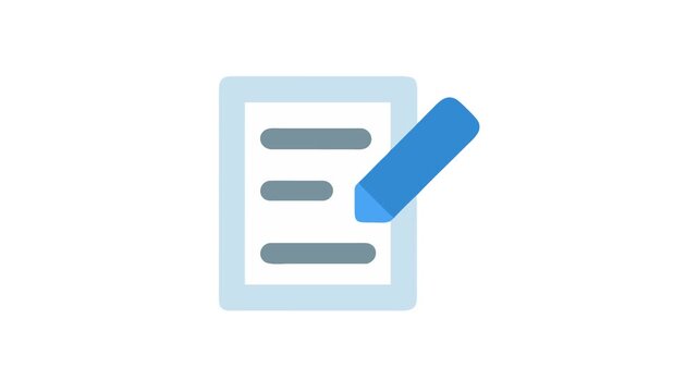 Vector illustration of paper with three lines and pencil