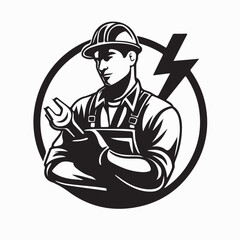 Creative Electrical Engineer Logo Vector Illustration on white background