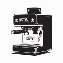 Modern Espresso Coffee Maker Vector Illustration on white background