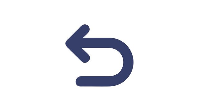 U-Turn arrow graphic icon on White Background illustration