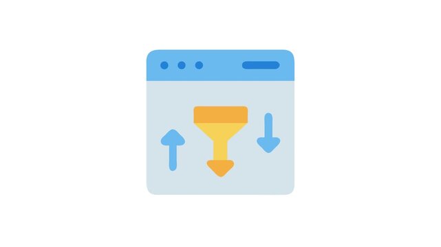 Data filtering and analysis process in website graphic form