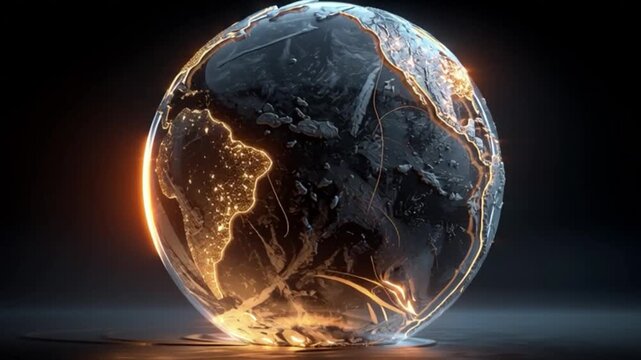 Rotating Earth spinning around its axis space science concept