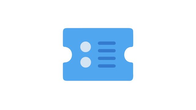 Blue admission ticket icon with rounded shape design style