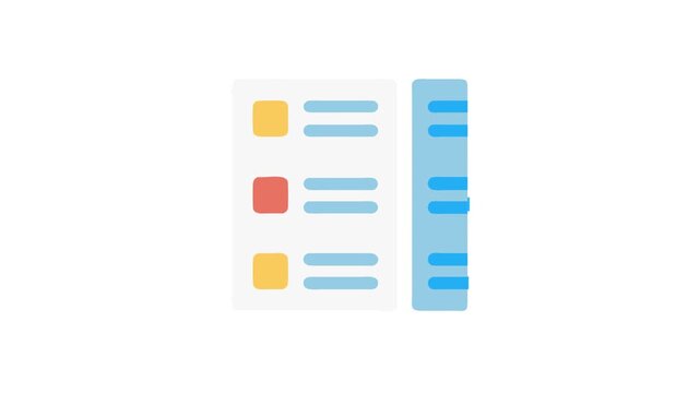 Simple information list with colorful elements and White Background
