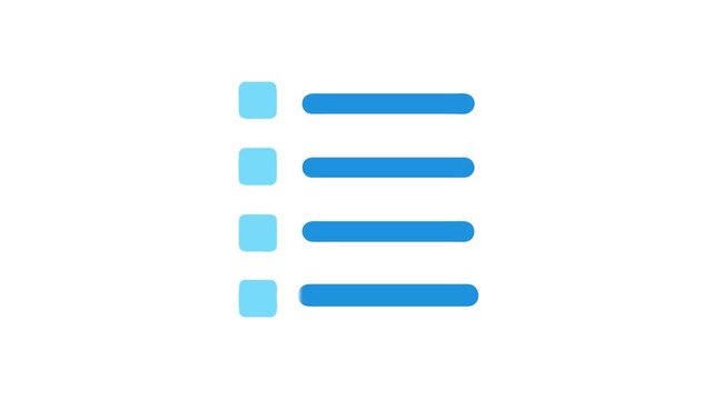 Clean light blue checklist menu on White Background design