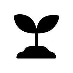 A sprout icon representing new beginnings, growth, sustainability, eco-friendly concepts, and natural development. Ideal for gardening, agriculture, wellness branding, and environmental symbols.