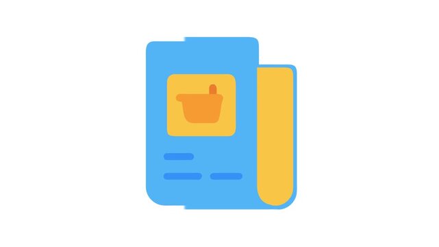 Recipe book illustration in a flat design style