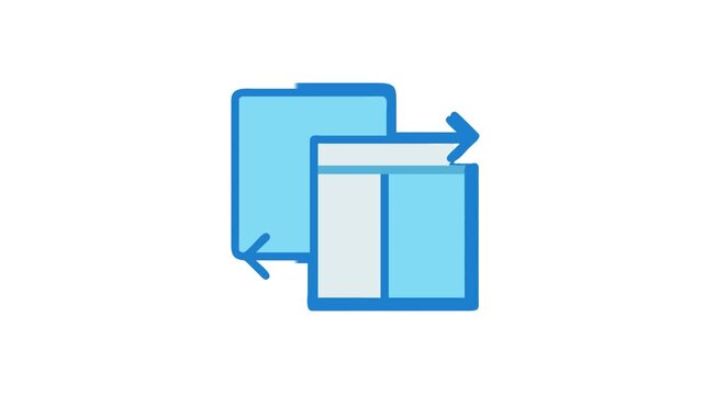 Resizing graphic of two overlapping squares with arrows