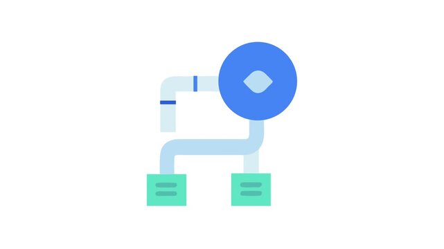 Abstract blue pipe network diagram illustration on White Background