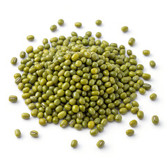 Pile of mung beans isolated